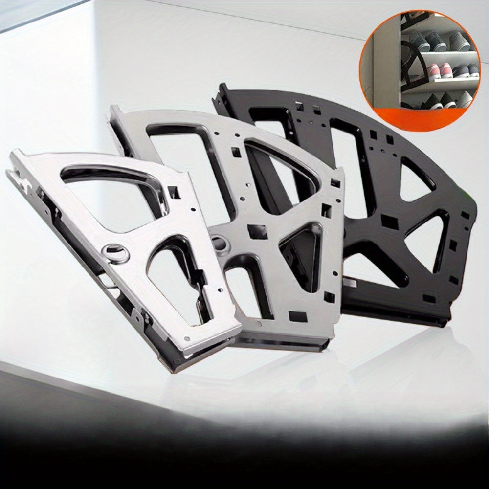 Stainless Steel 3-Tier Flip Shoe Rack Space-Saving Storage Multi-Room