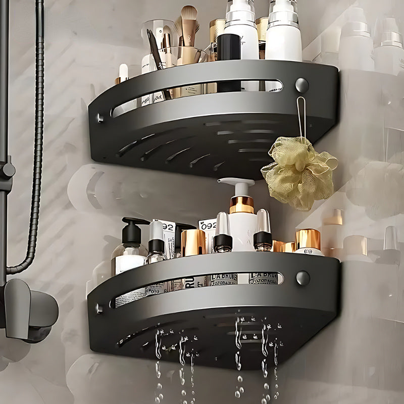 Wall-Mounted Bathroom Shelf for Shampoo and Kitchen Accessories Durable Plastic Storage Organizer