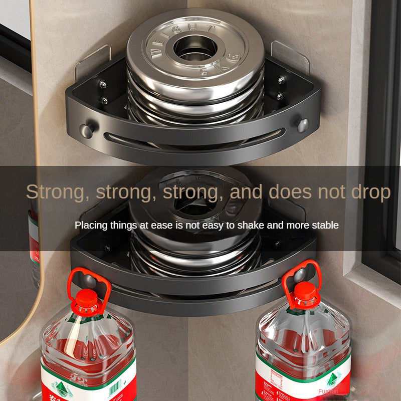 Wall-Mounted Bathroom Shelf for Shampoo and Kitchen Accessories Durable Plastic Storage Organizer