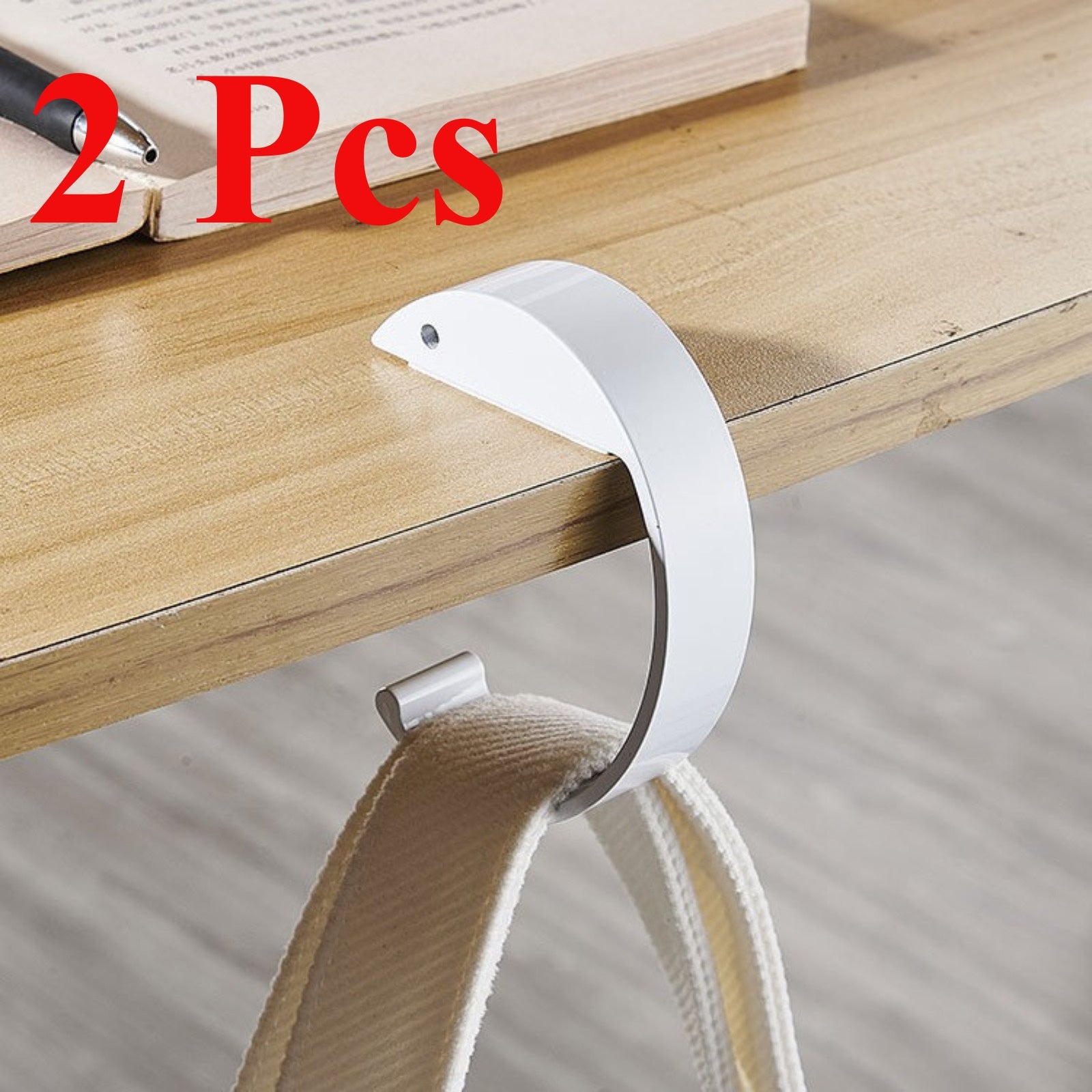 Juego de 2 ganchos portátiles para bolsos para mesas, soportes plegables para bolsos, colgadores de escritorio