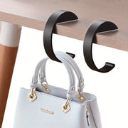 Juego de 2 ganchos portátiles para bolsos para mesas, soportes plegables para bolsos, colgadores de escritorio
