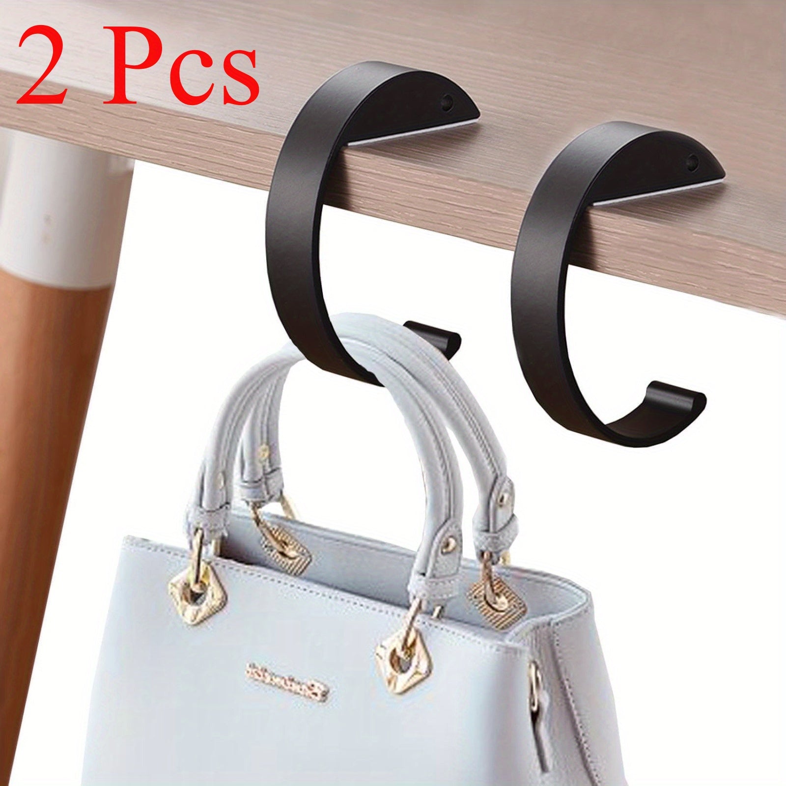 Juego de 2 ganchos portátiles para bolsos para mesas, soportes plegables para bolsos, colgadores de escritorio