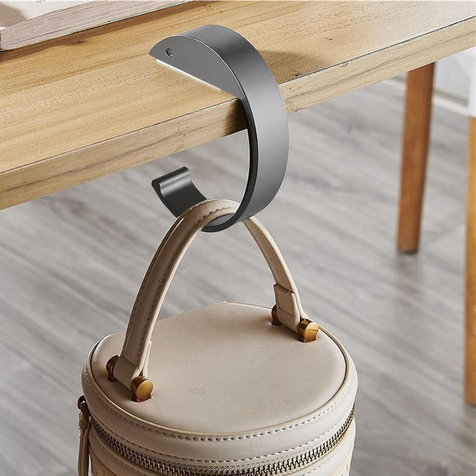 Juego de 2 ganchos portátiles para bolsos para mesas, soportes plegables para bolsos, colgadores de escritorio