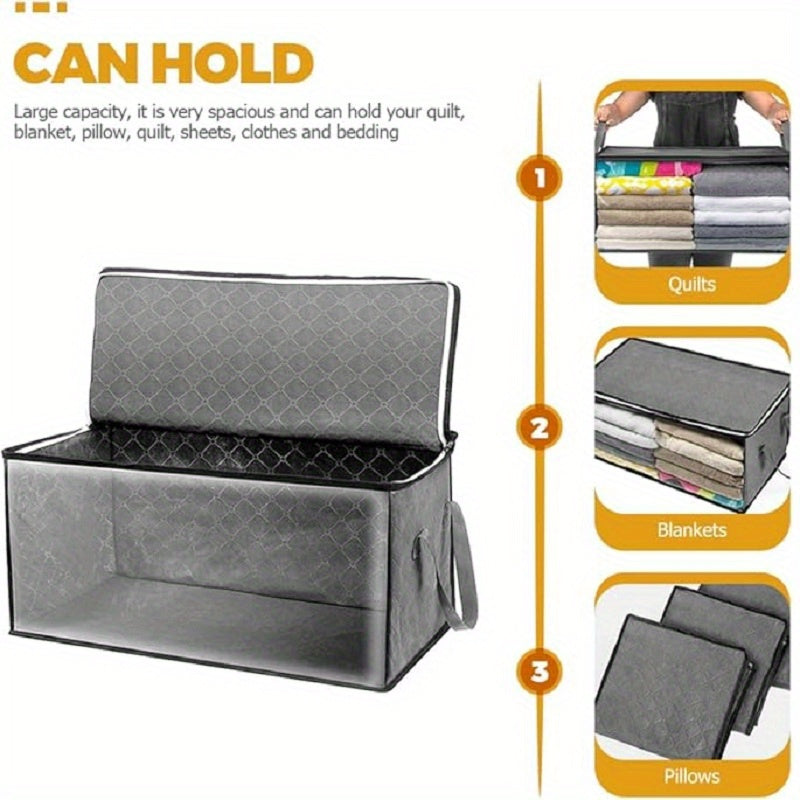 Bolsa de almacenamiento de lino impermeable, organizador rectangular para armario para ropa, edredones y mantas