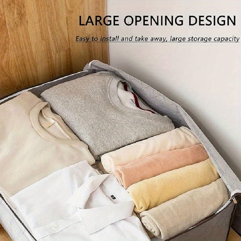 Bolsa de almacenamiento de lino impermeable, organizador rectangular para armario para ropa, edredones y mantas