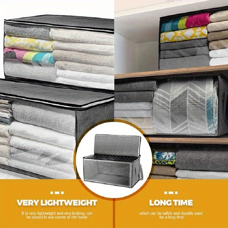 Bolsa de almacenamiento de lino impermeable, organizador rectangular para armario para ropa, edredones y mantas