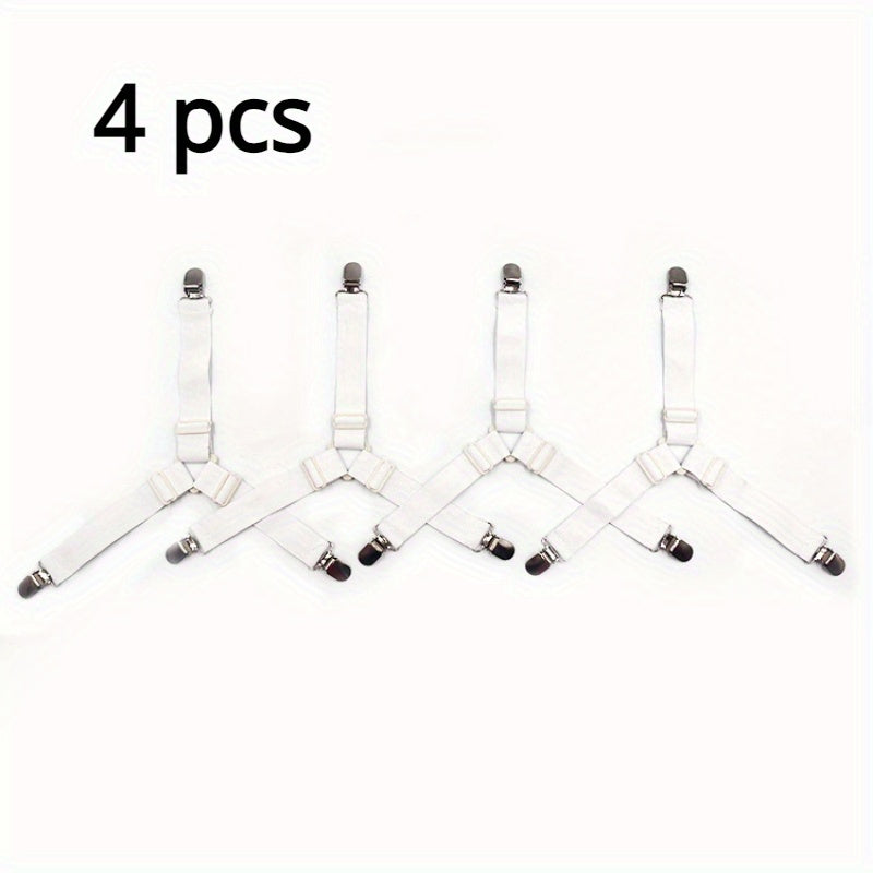 Set of 4 Adjustable Non-Slip Quilt Holders with Elastic Straps for Sofa Cushions Black