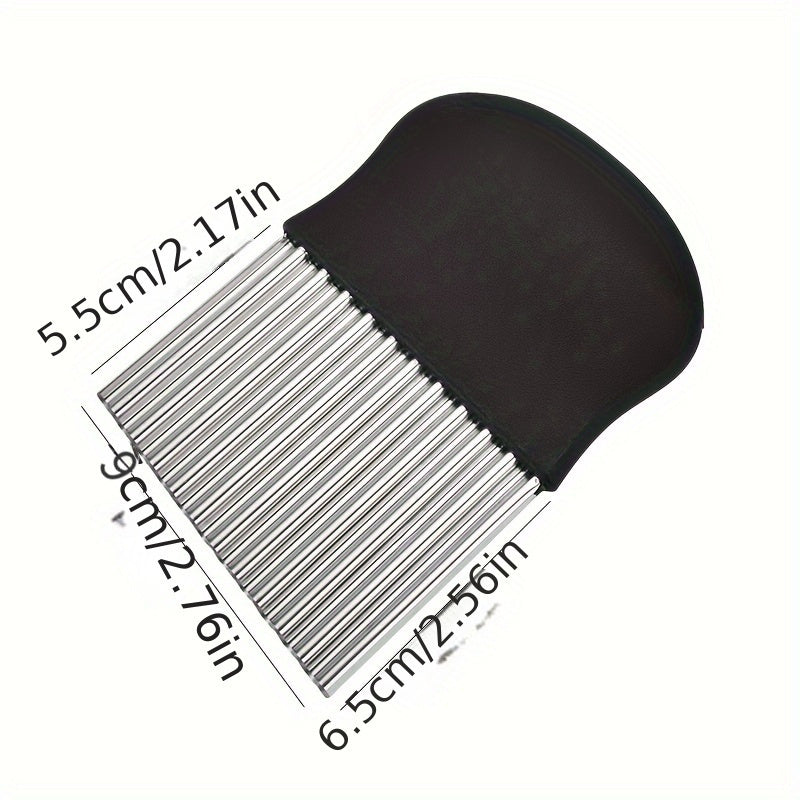 Kuzovli po'latdan yasalgan kartoshka chip kesgich, crinkle cut pichoq bilan - qo'lda sabzavot maydalagich, hashamatli frizlar va salat bezaklari uchun