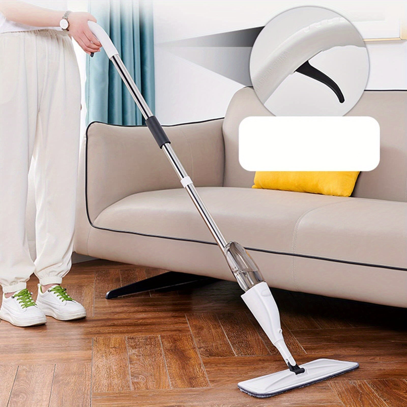 Uyingizdagi turli sirtlarni tozalash uchun uzun tutqichli mikrofiber purkagich mopu