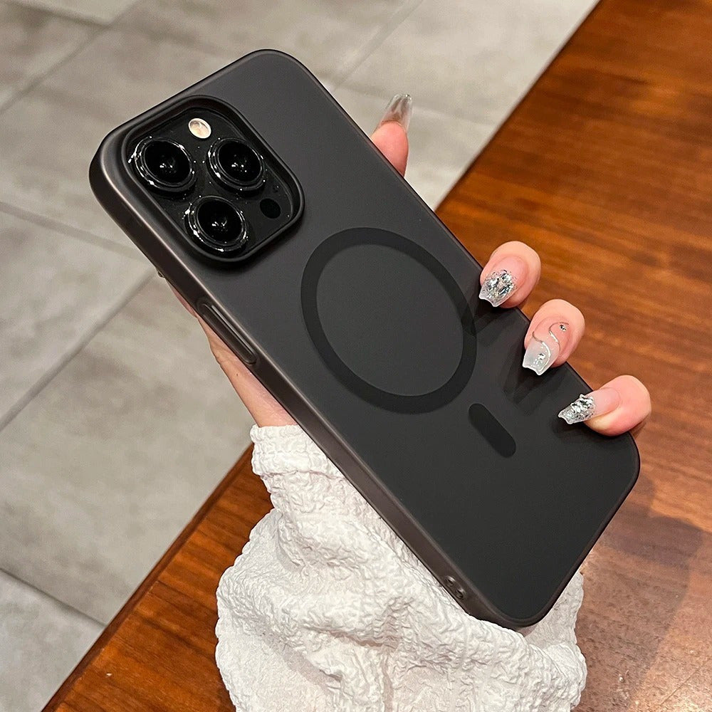 Ultra-Thin Translucent Matte Phone Case for iPhone Wireless Charging Hard PC Cover