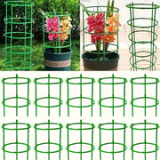 60 Pack Stackable Plastic Plant Support Rings for Flowers and Climbing Plants Green