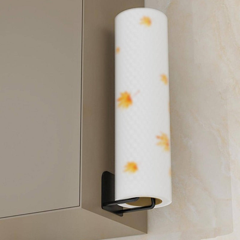 Iron Wall Mount Paper Towel Holder with Flower Pattern for Kitchen Bathroom