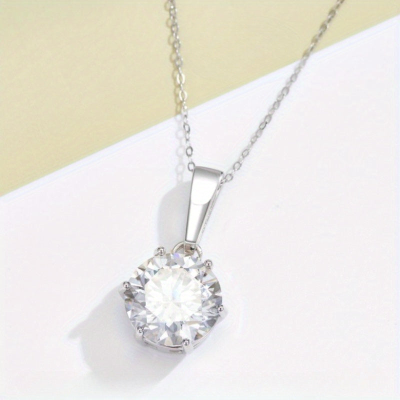 Moissanite Pendant Necklace: Luxurious Spark Grow 1 dona 4.2g, 10 Karat Yuqori Kesim S925 Kumush bilan 18K Oltin Qoplama. Nafis, Oddiy va Ko'p Maqsadli Usul. Rojdestvo, Yangi Yil, Tug'ilgan Kunlar va har kuni kiyish uchun ideal. Ham oddiy, ham