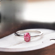 Pink Moissanite Engagement Ring 3 CT Oval Sterling Silver Wedding Jewelry