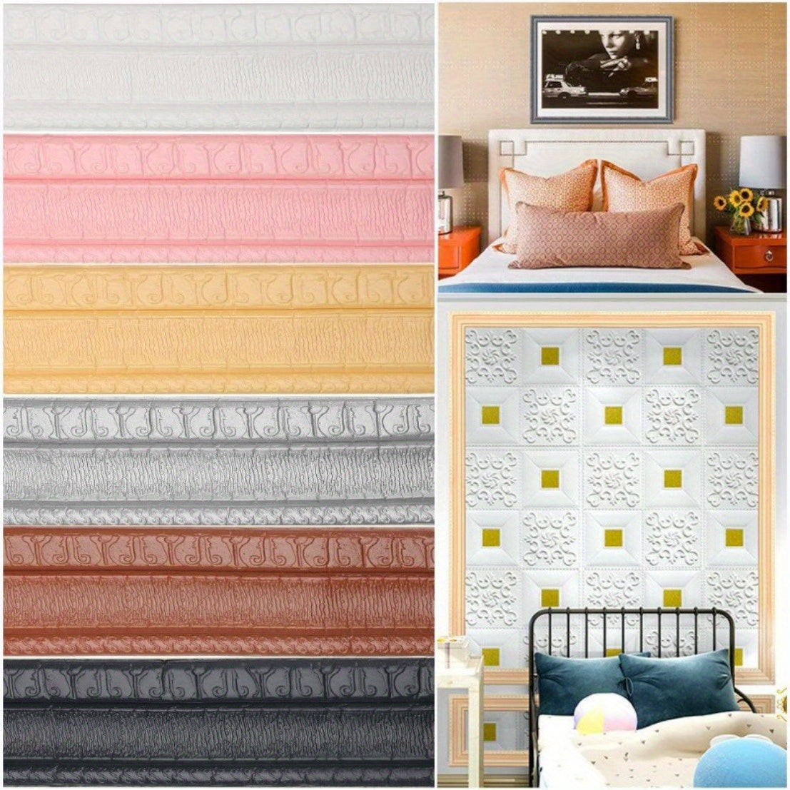 Cinta decorativa autoadhesiva de espuma de PE de 2.3m para decoración de paredes y marcos de puertas