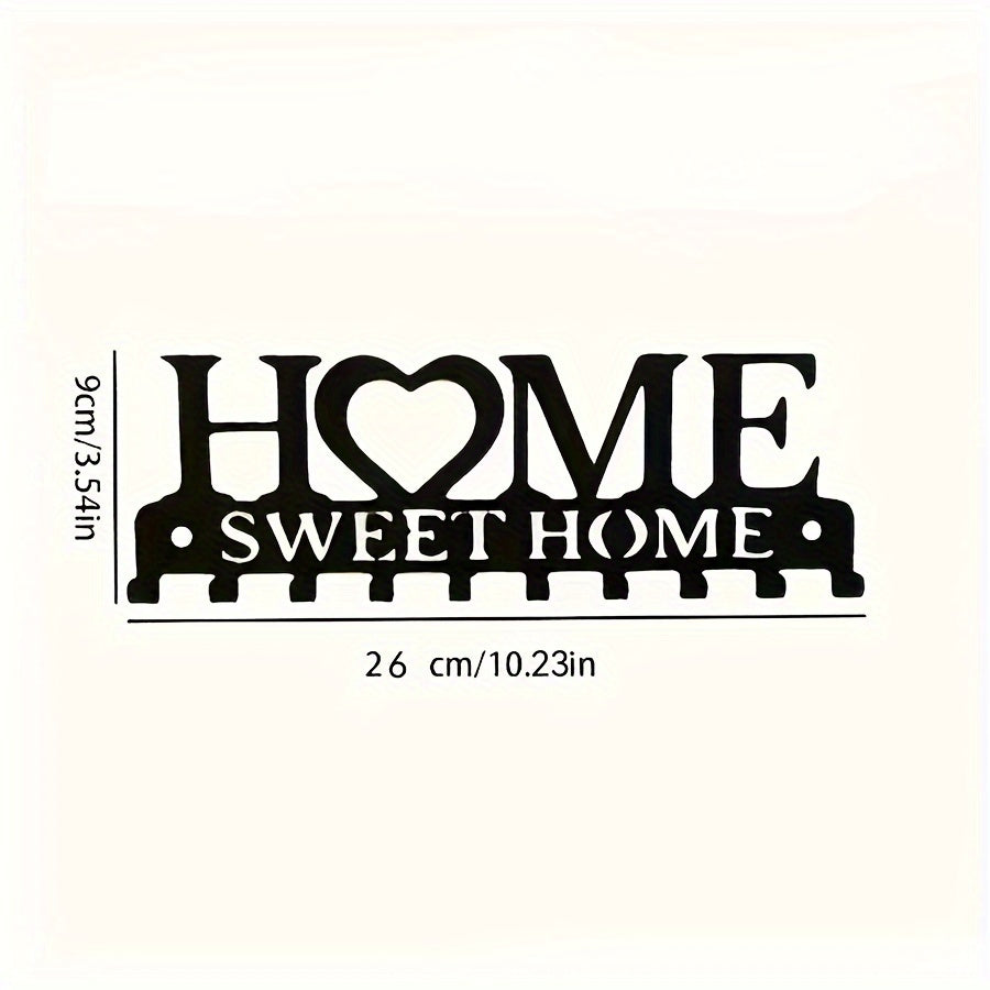 Qora metall devor uchun qulf va bezakli tutqichlar bilan kiyimlar, shlyapalar va uy uchun saqlash uchun tashkilotchi