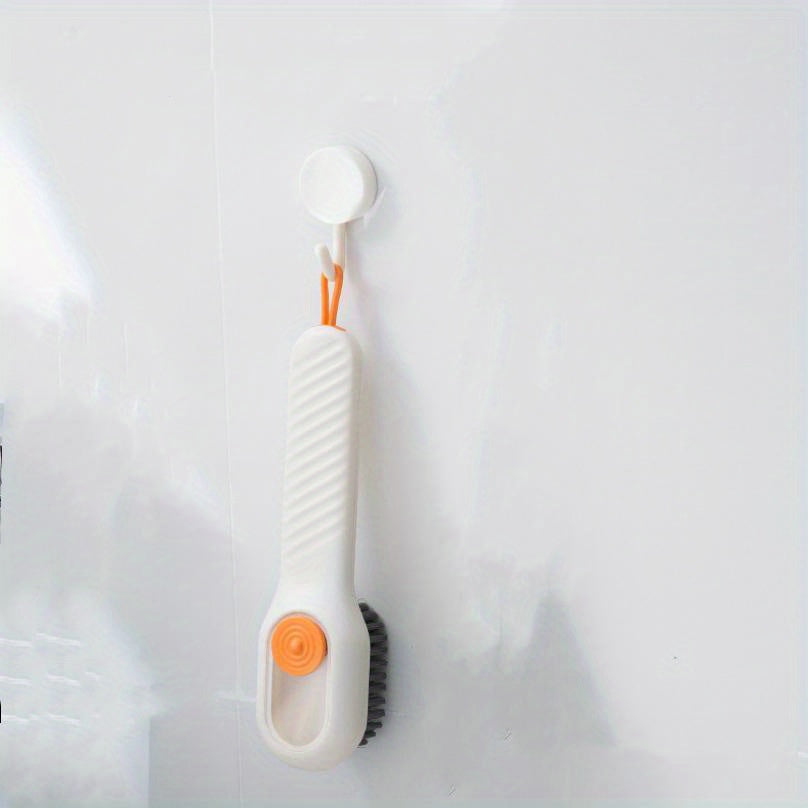 Multifunctional Shoe Brush with Soap Dispenser Light Green Soft Bristles Durable Plastic