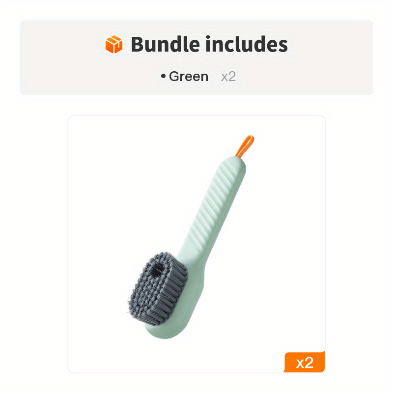 Multifunctional Shoe Brush with Soap Dispenser Light Green Soft Bristles Durable Plastic