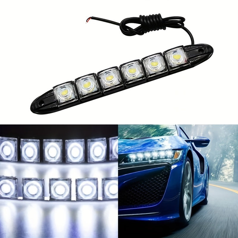 2PCS LED Car Lights Flexible White Ice Blue Hardwired 12V
