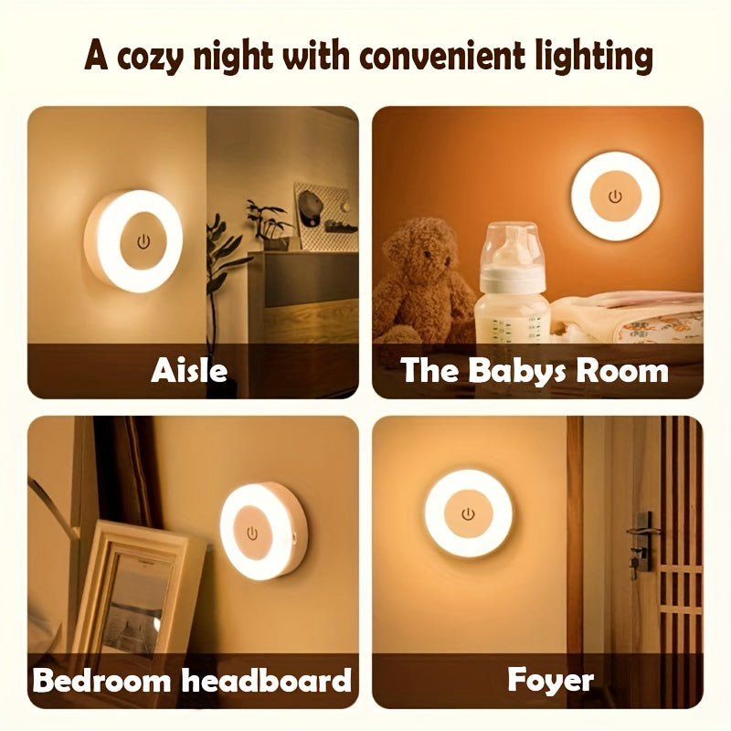 Rechargeable LED Night Light with Touch Sensor Dimmable Adjustable Lighting for Bedrooms Closets Cabinets Kitchen