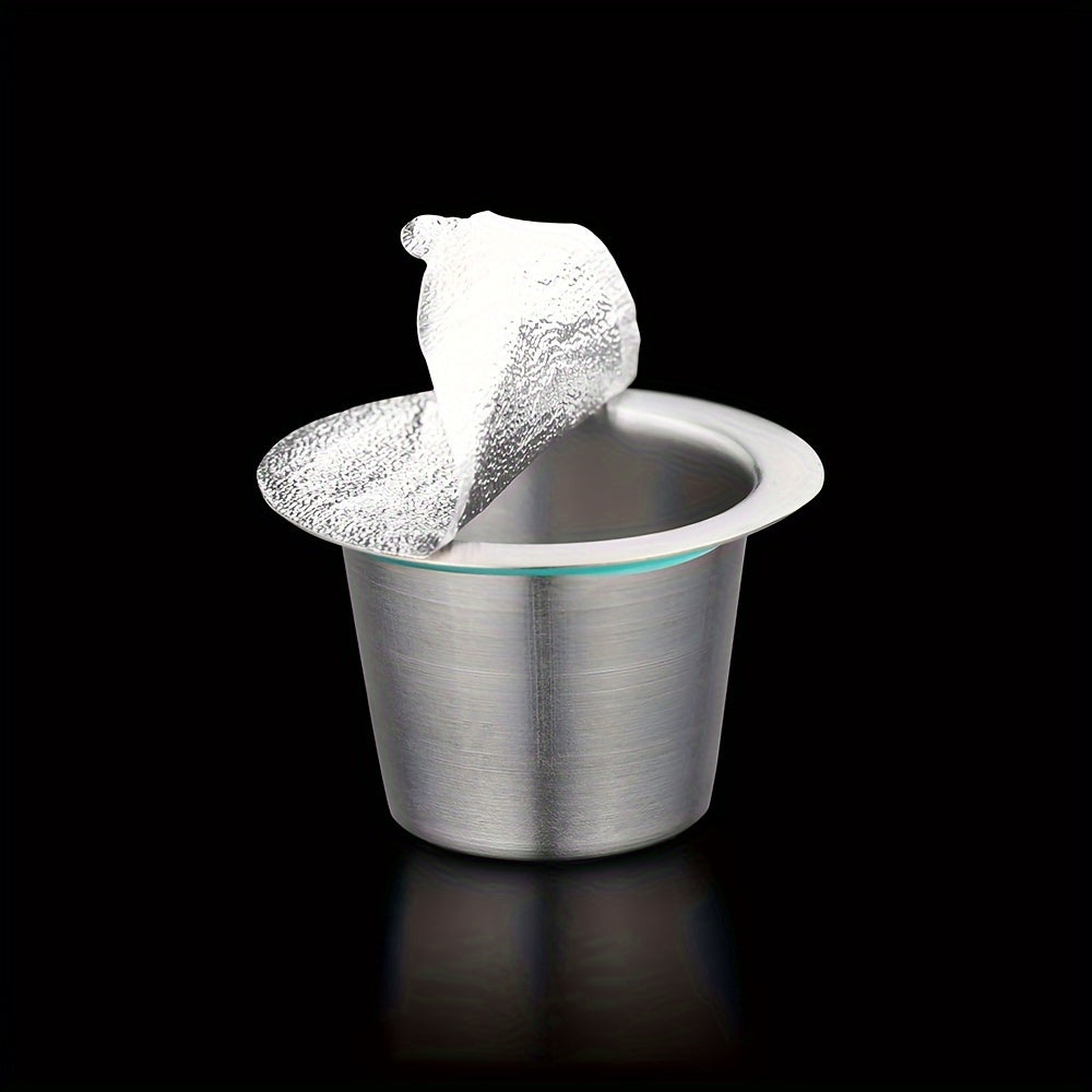 Juego de filtros recargables para cápsulas de café con tampón, acero inoxidable, compatible con Nespresso