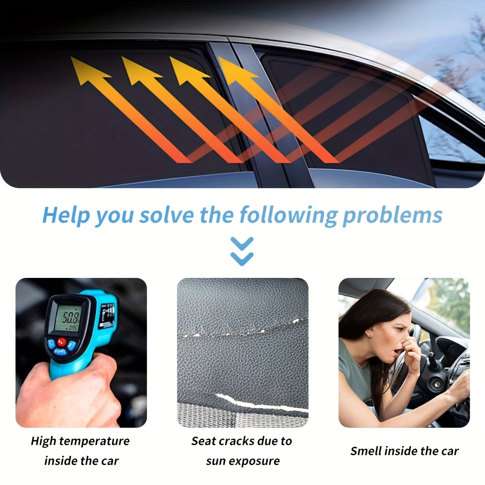 Car Sunshade Foldable Front and Rear Window UV Protection Black