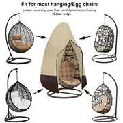 All-Season Polyester Hanging Chair Cover with Zipper and Drawstring Adjustable Fit
