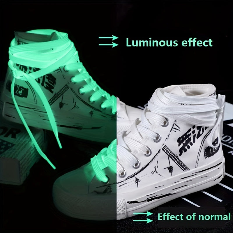 Unisex Fluorescent Glow-in-the-Dark Shoelaces for Sneakers Party Dance