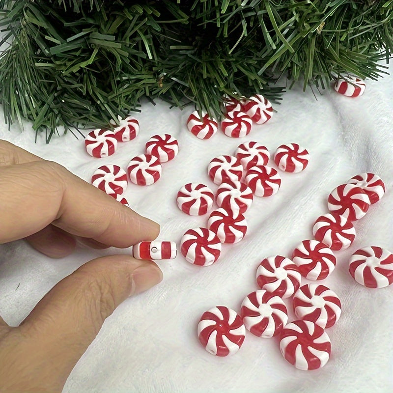 Red and White Candy Cane Decorations for Weddings Christmas and DIY Crafts 50 Pack