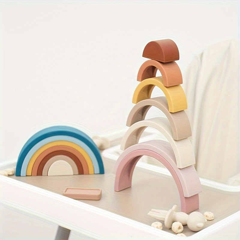 Яркая силиконовая игрушка-стеклянка для детей от 0 до 3 лет, нетоксичные nesting-блоки, веселая и образовательная идея для подарка