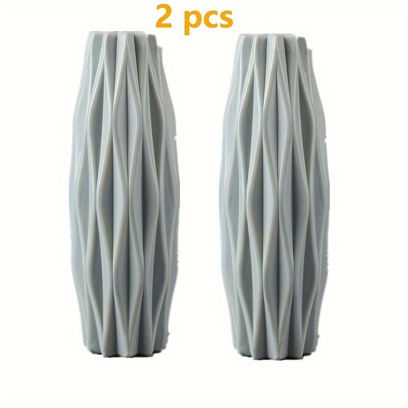 Flower Vase for Living Room Decor Plastic Imitation Glaze Aesthetic Spring Summer