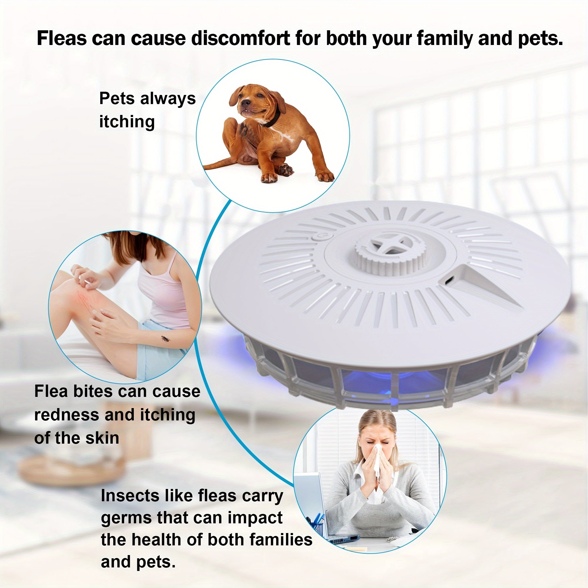 Indoor Flea Trap Light UV LED Flea Killer for Home Infestation
