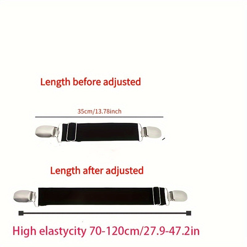 Регулируемые ремни для простыней с зажимами - набор из 2 или 4 шт., эластичные ремни для фиксации чехлов матрасов, диванных подушек и постельных принадлежностей