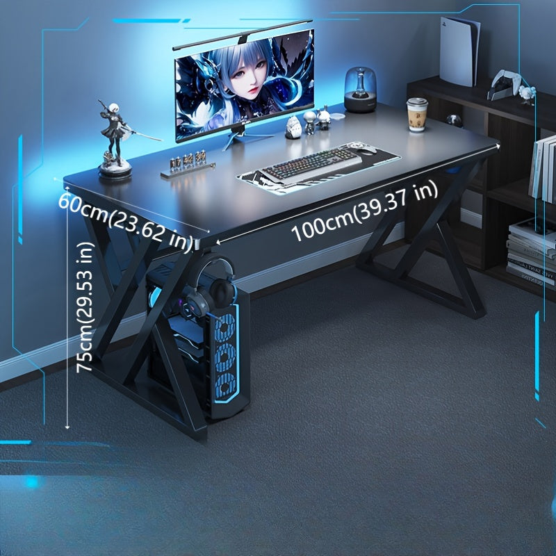 White Wooden Desk for Gaming Work and Study Sturdy Multi-Functional Home Office Table