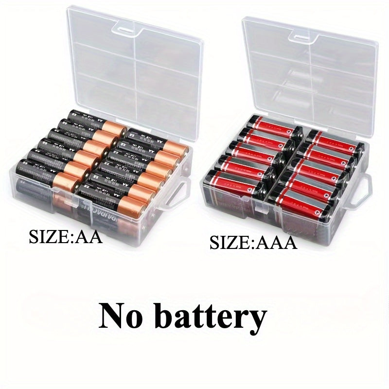 Plastic Battery Storage Box Holds 24 AA AAA Batteries for Home Organization