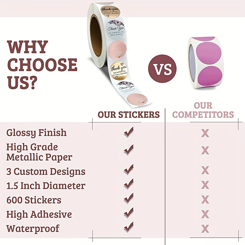 500 штук 25 мм благодарственных наклеек на клей для конвертов и упаковки
