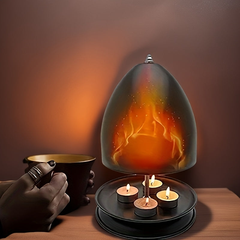 Vintage Iron Candle Heater with Hand Warmer and Tea Light Holder