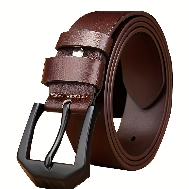 Мужской ремень из натуральной кожи черного и коричневого цвета, регулируемый, квадратная пряжка