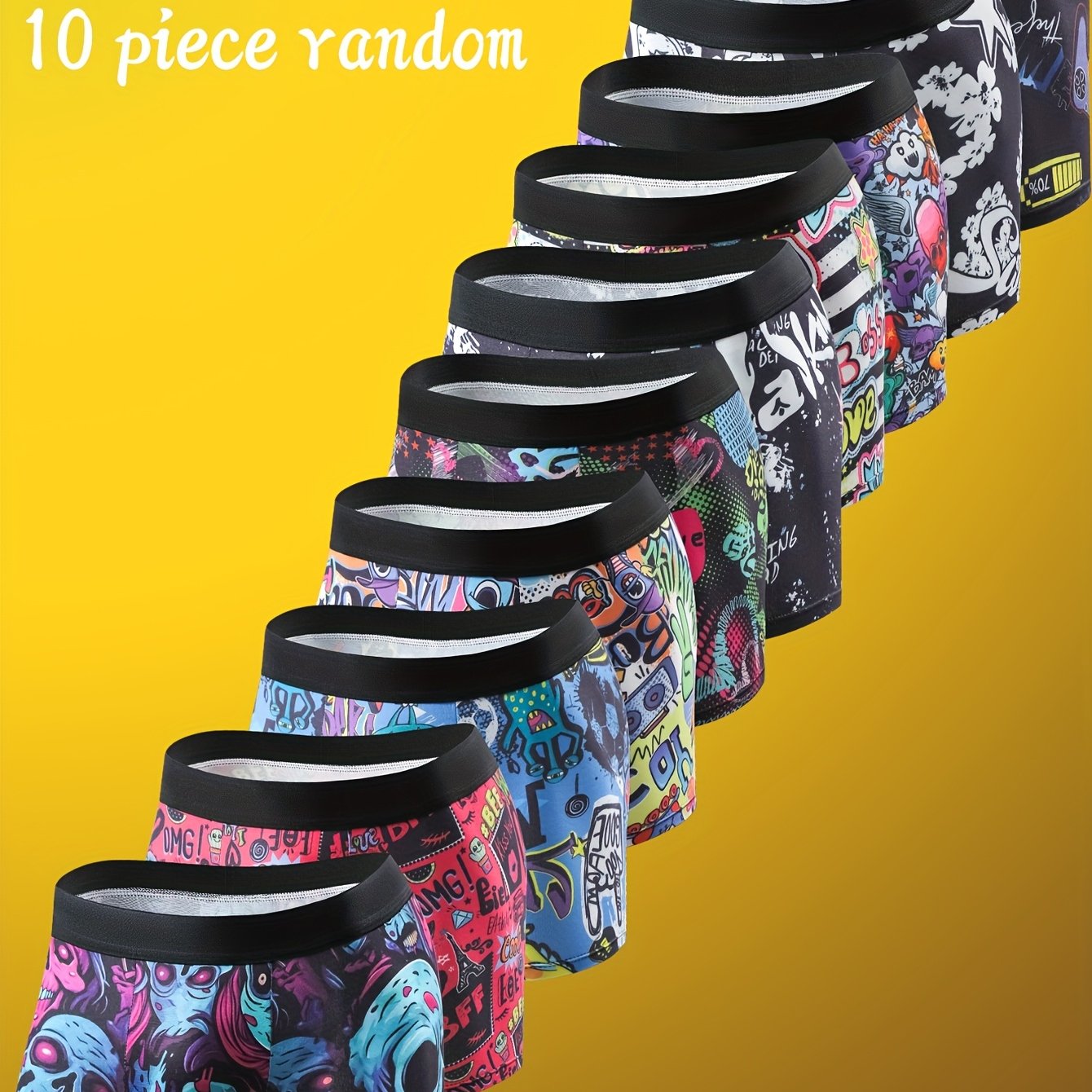 10 ta XORELR erkaklar uchun boxer brief to'plami, qulay polyester aralashmasi, elastik tolalar, Ramazon va gullar naqshlari, nafas oladigan va cho'ziladigan, mashinada yuvish mumkin; zamonaviy Ramazon sovg'asi.