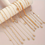 13-Piece Gold-Tone Anklet Set with Butterfly and Love Charms Adjustable Foot Jewelry for Women