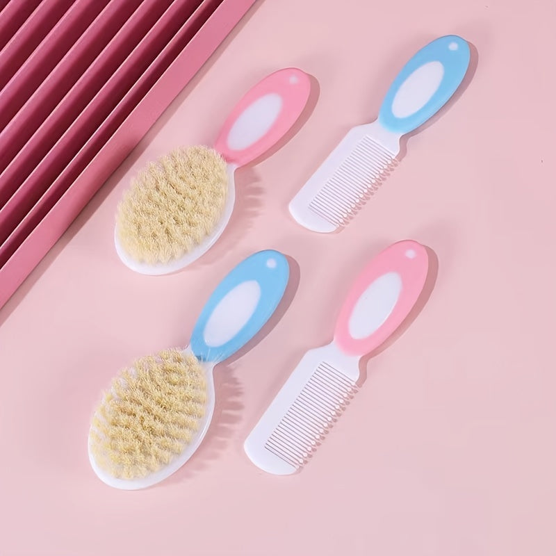 Baby Hair Brush and Comb Set for Infants and Toddlers Soft Bristles Gentle Grooming