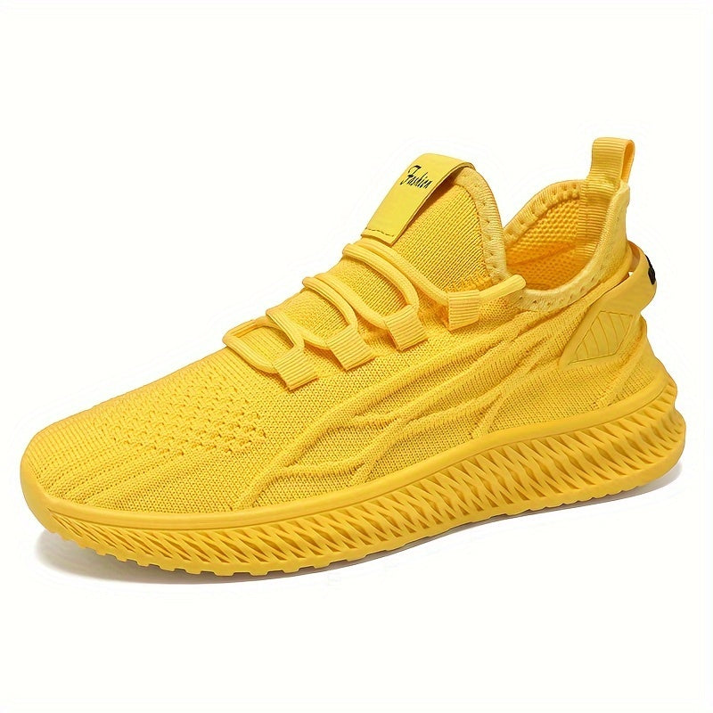 Women's Breathable Knit Lace-Up Sneakers, Low Top Athletic Shoes