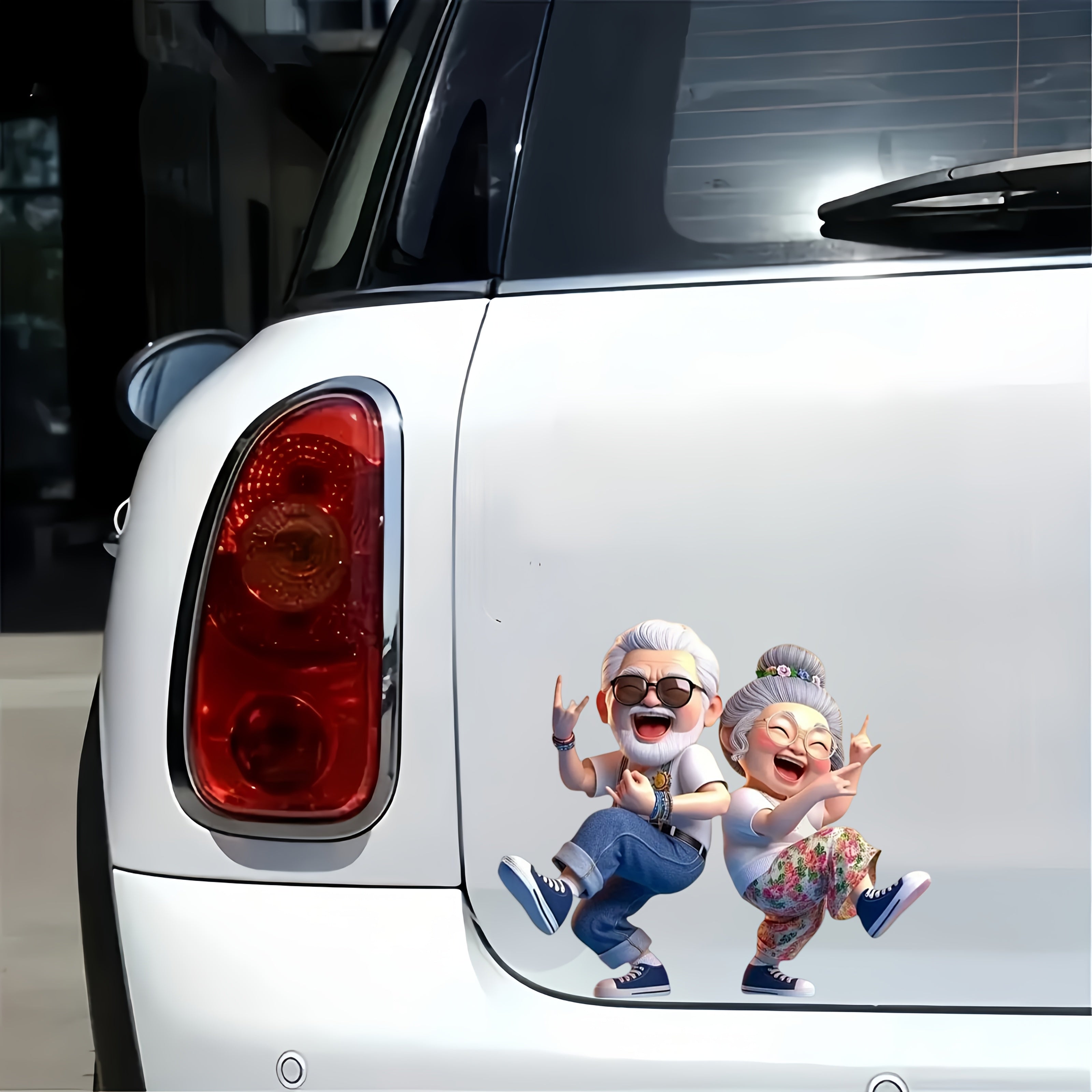 Senior Couple PVC Sticker Waterproof Vinyl Decal for Car Laptop Wall
