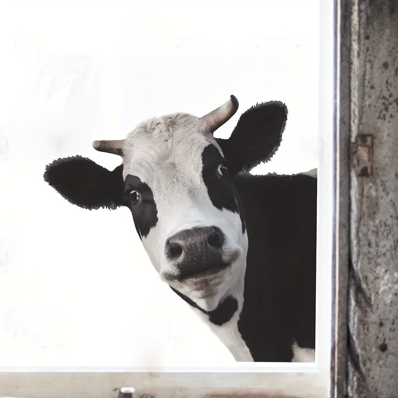 Милая мультяшная корова на окно - идеально подходит для украшения спален и прихожих, легко устанавливается без необходимости подключения к электросети.