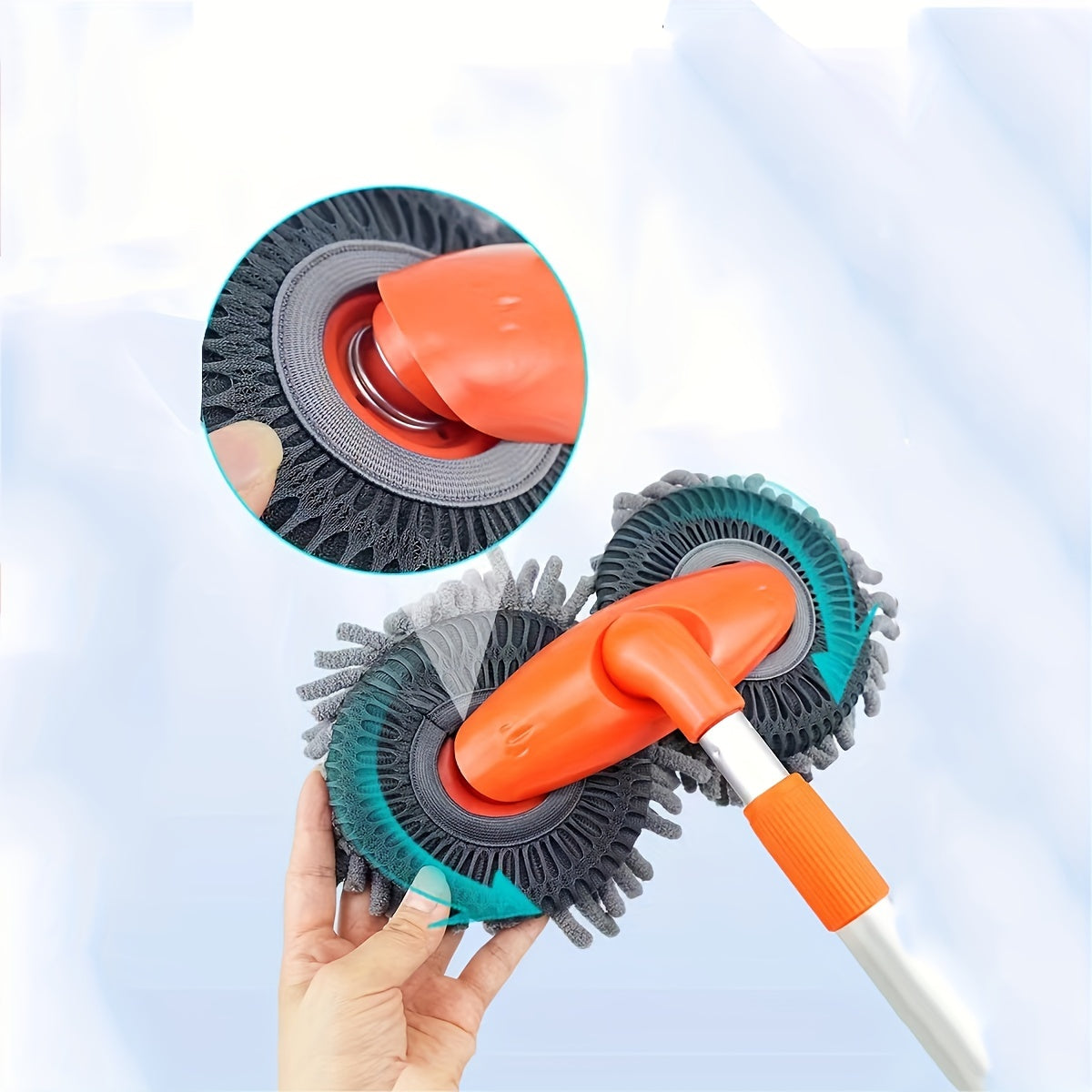 360 Degree Rotating Double Head Car Wash Brush Plastic Durable Auto Cleaning Tool