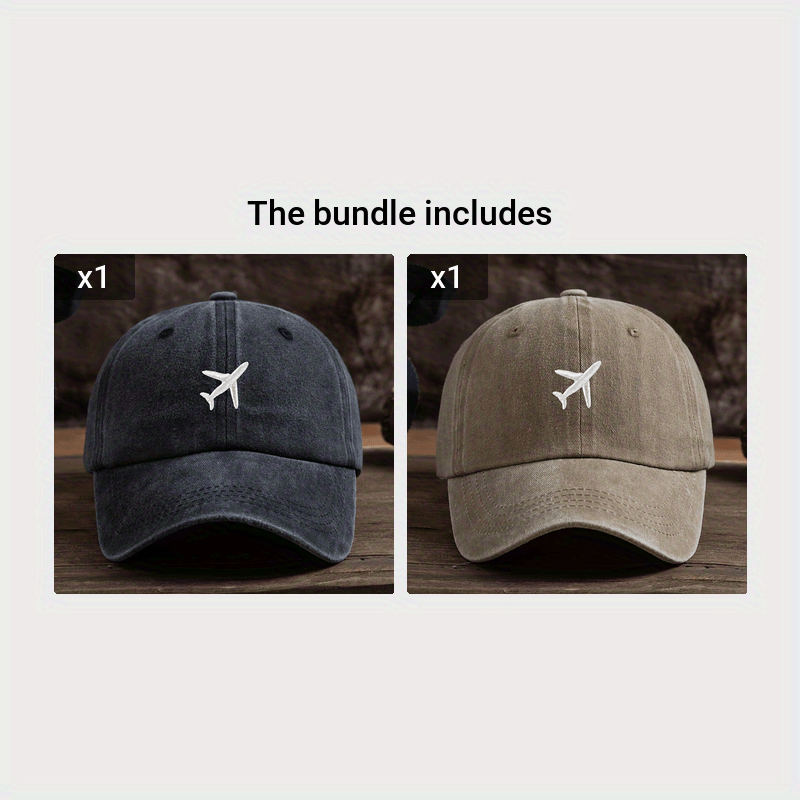Embroidered Airplane Baseball Cap for Outdoor Activities Sun Protection Mountaineering Fishing