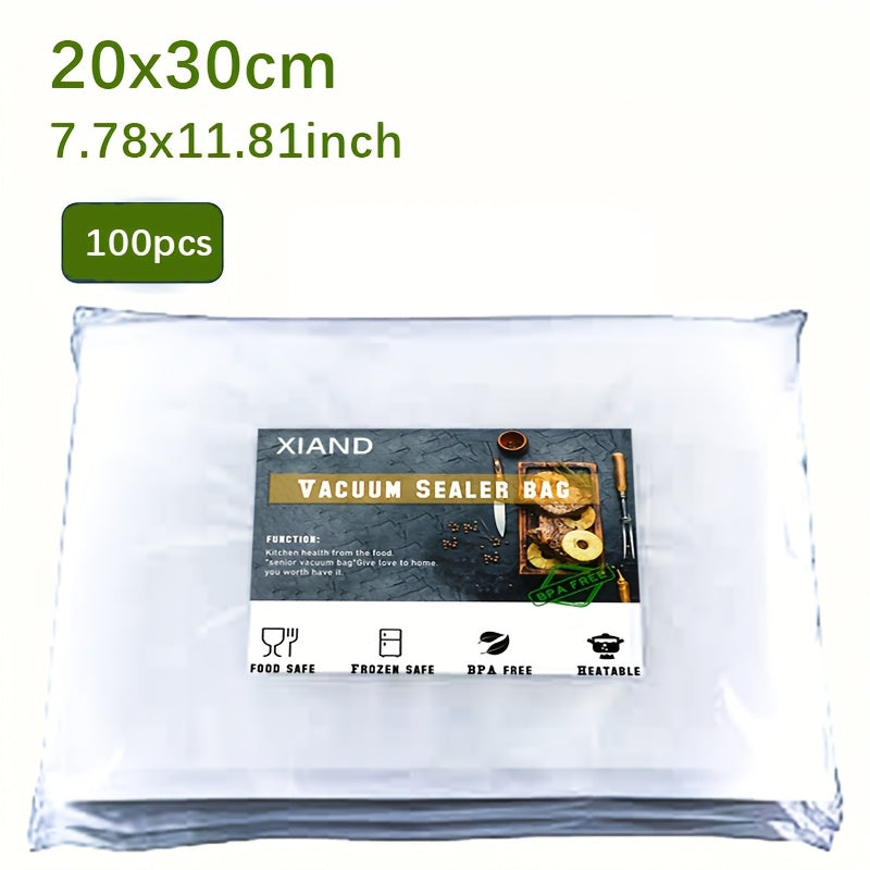 100pcs Vacuum Sealer Bags 20.3x30.5cm Food Storage Sous Vide BPA-free