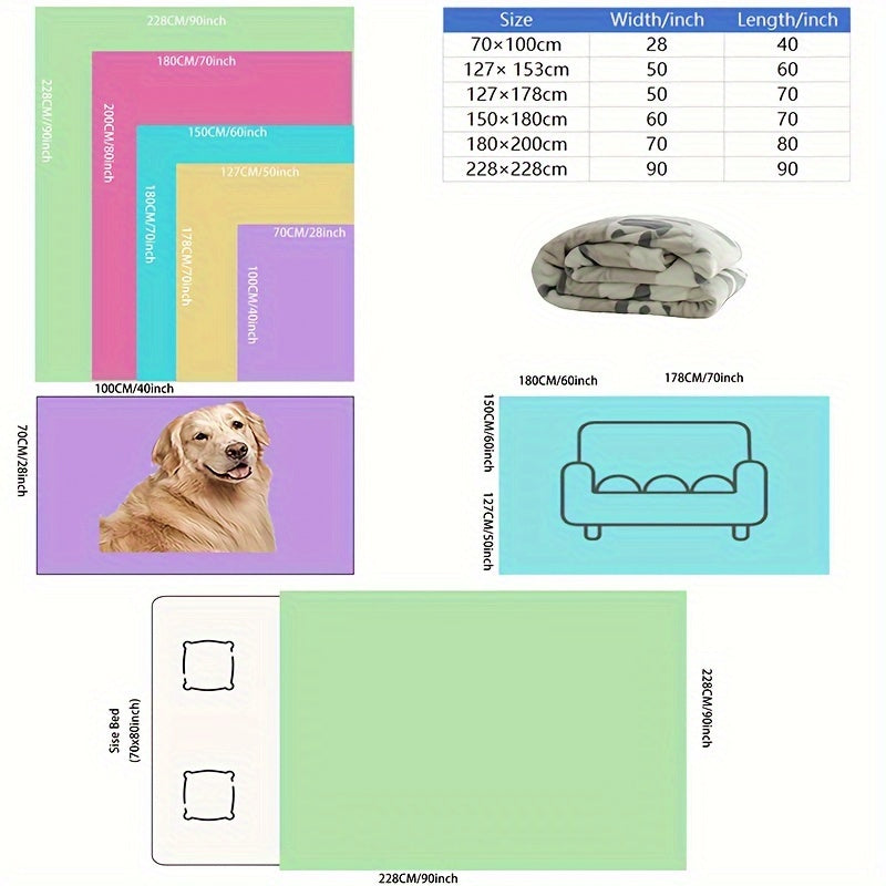 Waterproof Flannel Blanket 130x150cm Soft Breathable Cozy Nap Throw