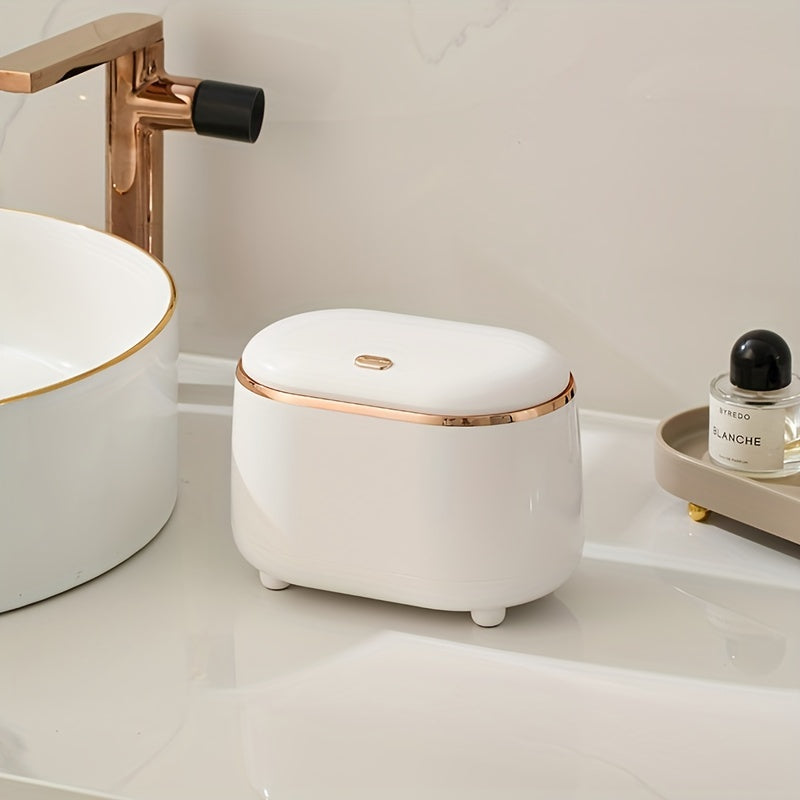 Mini Desktop Trash Can with Lid for Office and Home Use Small Waste Bin for Living Room Kitchen Bathroom Bedroom