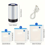 Ovqat saqlash uchun portativ qo‘l bilan ishlovchi vakuum yopish uchun 3 o‘lchamdagi vakuum paketlari bilan